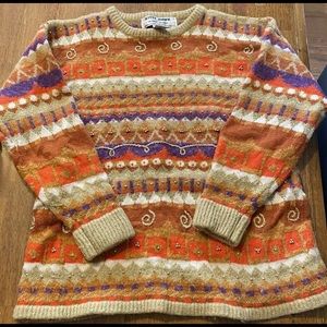 Women’s Vintage Kitty Hawk By Vivian Wang Pullover Sweater Beaded Large Wool